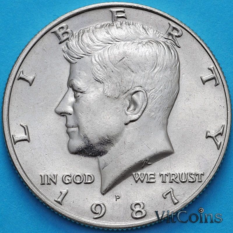 Монета США 50 центов 1987 год. Р. Кеннеди.