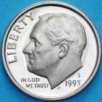США 10 центов (дайм) 1993 год. S. Пруф