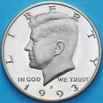 США 50 центов 1993 год. S. Пруф