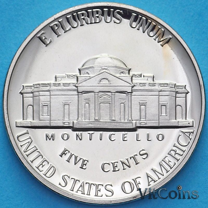 Монета США 5 центов 1993 год. S. Пруф