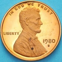 США 1 цент 1980 год. Пруф. S