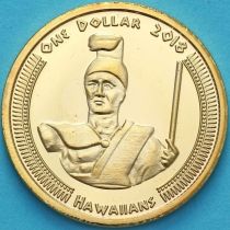 США, Деревня Хамул 1 доллар 2018 год. Вождь гавайцев, Король Камеамеа I