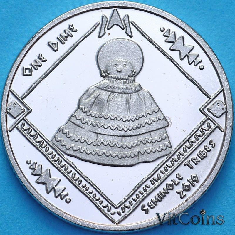 Монета США, Деревня Хамул 10 центов 2019 год. Игрушка из пальмового волокна