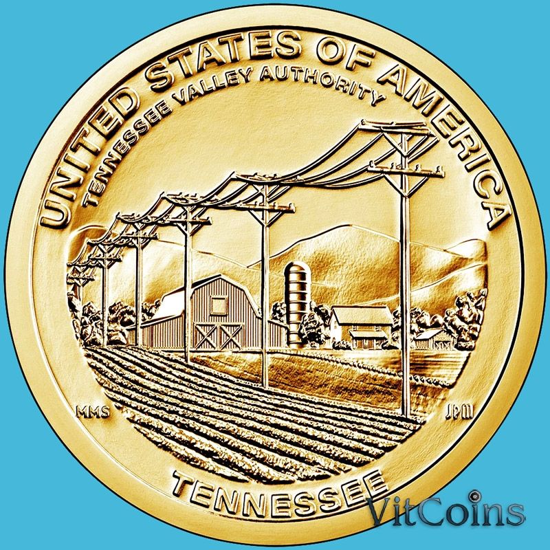 Монета США 1 доллар 2022 год. Администрация долины Теннесси. D.