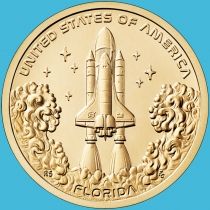 США 1 доллар 2025 год. Спейс шаттл. D.