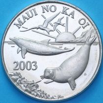 Мауи, Гавайские острова 1 доллар 2003 год. Торговый доллар Мауи. Дельфин и морской лев