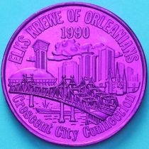 США  жетон Mardi Gras 1990 год. Мост Кресент-Сити