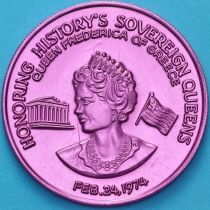 США  жетон Mardi Gras 1974 год. Королева Фредерика Греческая