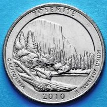 США 25 центов 2010 год. Национальный парк Йосемити. Р №3