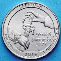 США 25 центов 2015 год. Национальный исторический парк Саратога. D #30