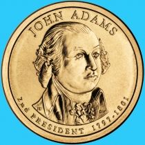 США 1 доллар 2007 год. Джон Адамс. D
