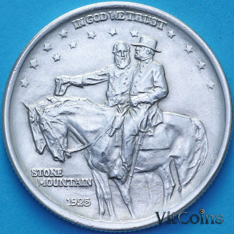 Монета США 50 центов 1925 год. Мемориал Стоун-Маунтин