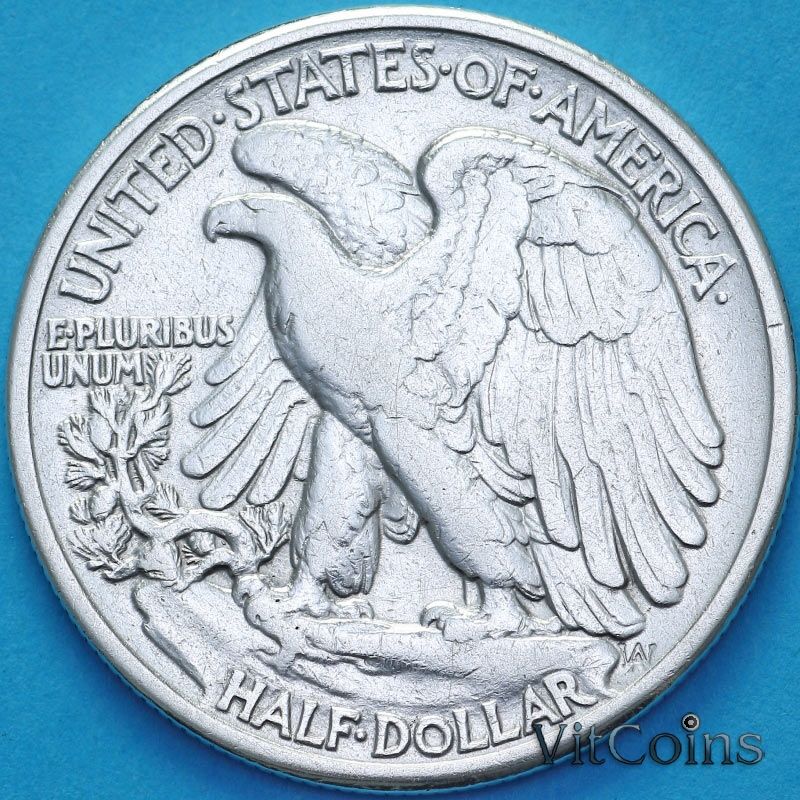 Монеты США 50 центов 1942 год. Шагающая Свобода