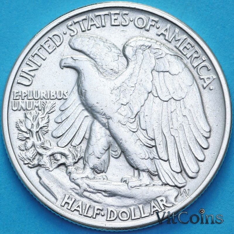 Монеты США 50 центов 1946 год. Серебро