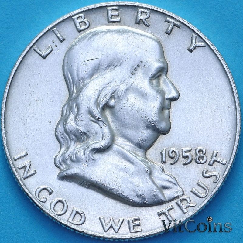 Монета США 50 центов 1958 год. D