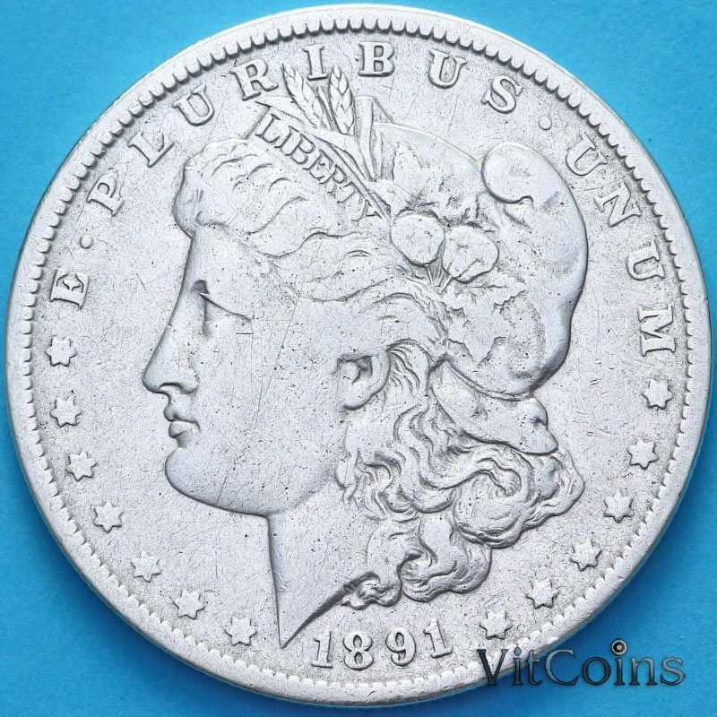 Монета США 1 доллар 1891 год. Доллар Моргана. О