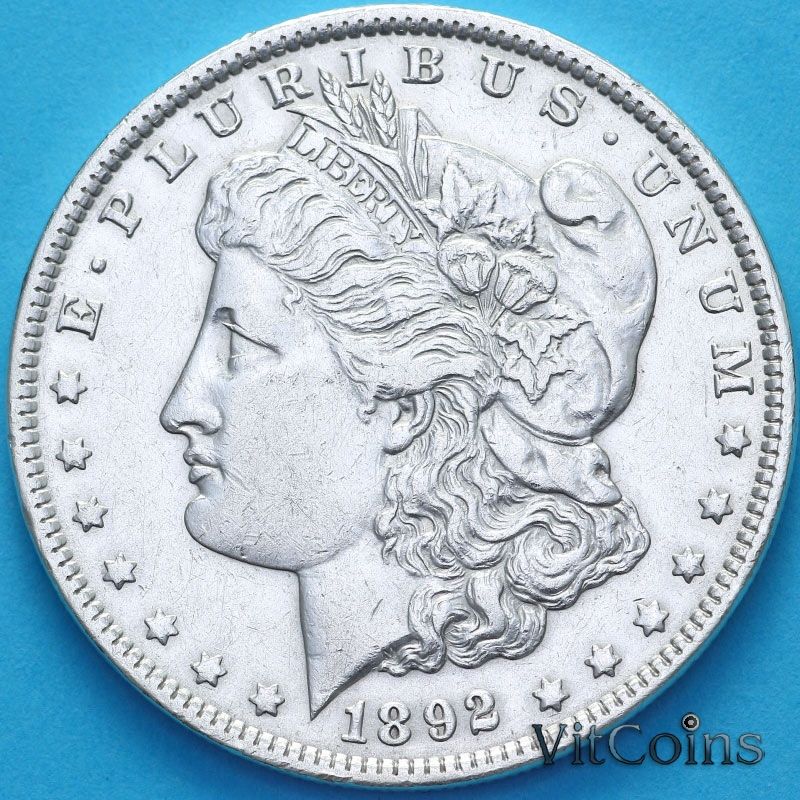 Монета США 1 доллар 1892 год. Доллар Моргана Монета США 1 доллар 1892 год. Доллар Моргана