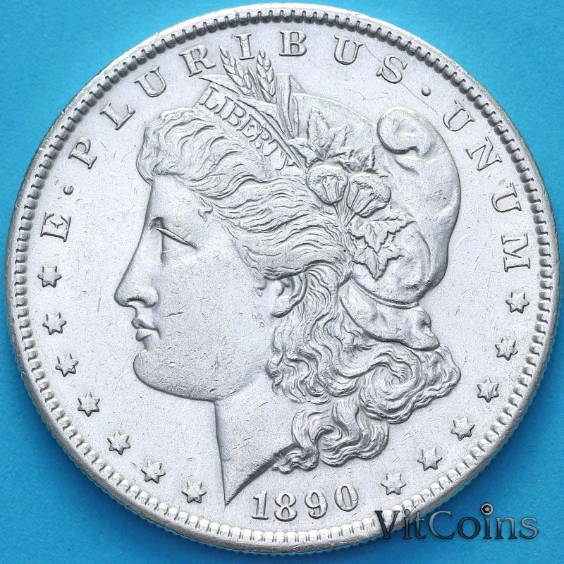 Монета США 1 доллар 1890 год. Доллар Моргана. S Монета США 1 доллар 1890 год. Доллар Моргана. S