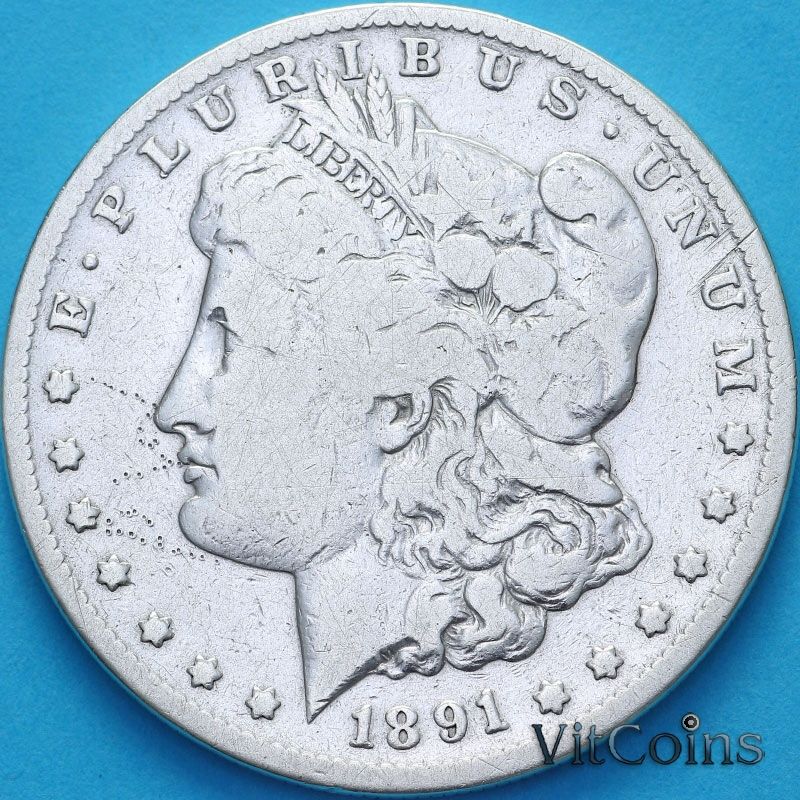 Монета США 1 доллар 1891 год. Доллар Моргана. S
