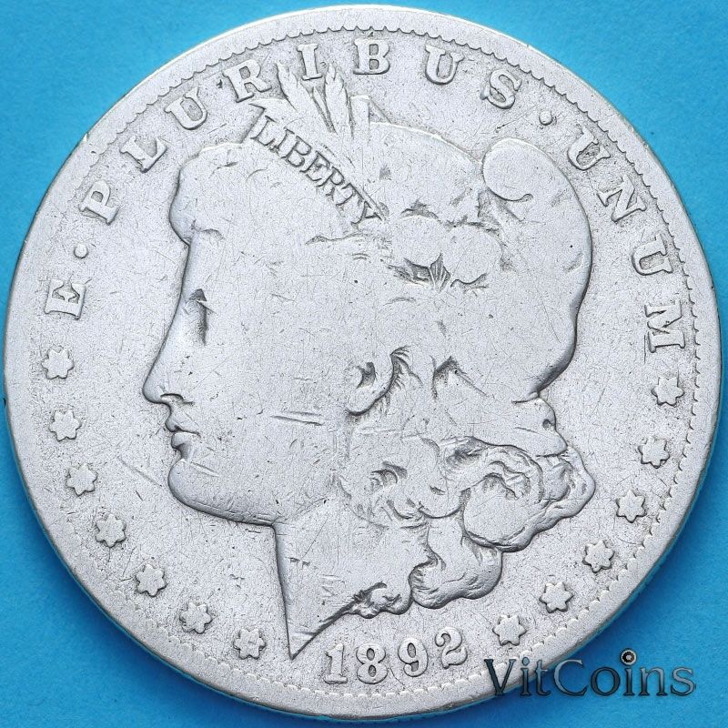 Монета США 1 доллар 1892 год. Доллар Моргана. S