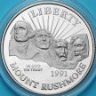 Монета США 50 центов 1991 год. S. Мемориал Рашмор.