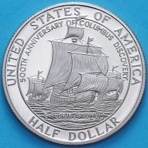 США 50 центов 1992 год. S. Колумб. 
