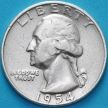 Монета США 25 Центов 1954 год. D. Серебро