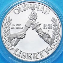 США 1 доллар 1988 год. Олимпиада в Сеуле. Серебро. Пруф.