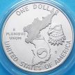 Монеты США 1 доллар 1991 год. Корейская война. Серебро.
