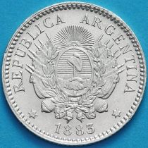 Аргентина 10 сентаво 1883 год. Серебро