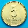 Монета Аргентина 5 сентаво 2010 год.