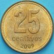 Монета Аргентина 25 сентаво 2009 год