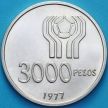 Монета Аргентина 3000 песо 1977 год. Чемпионат мира по футболу. Серебро