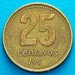 Монета Аргентина 25 сентаво 1993 год.