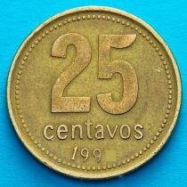 Аргентина 25 сентаво 1993 год.