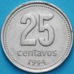 Монета Аргентины 25 сентаво 1994 год. Монетный двор Ллантризант
