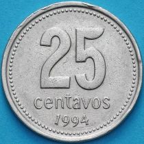 Аргентина 25 сентаво 1994 год. Монетный двор Ллантризант