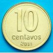 Монета Аргентина 10 сентаво 2011 год.