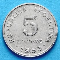 Аргентина 5 сентаво 1953 год.