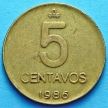 Монета Аргентина 5 сентаво 1987 год. Пампасская кошка
