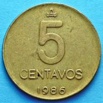 Аргентина 5 сентаво 1986-1988 год. Пампасская кошка