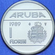 Аруба 1 флорин 1989 год. BU