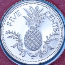 Багамские острова 5 центов 1975 год. BU