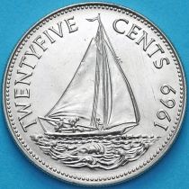 Багамские острова 25 центов 1969 год.