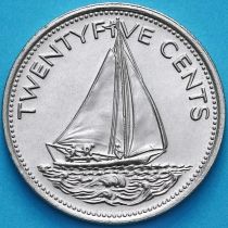 Багамские острова 25 центов 1981 год. Парусник.