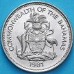 Монета Багамские острова 25 центов 1981 год. Парусник.