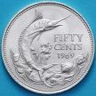 Монета Багамские острова 50 центов 1969 год. Голубой Марлин. Серебро.№1