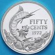 Монета Багамские острова 50 центов 1972 год. Голубой Марлин. Серебро. Пруф