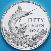 Багамские острова 50 центов 1972 год. Голубой Марлин. Серебро. Пруф