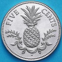 Багамские острова 5 центов 1987 год. Ананас.